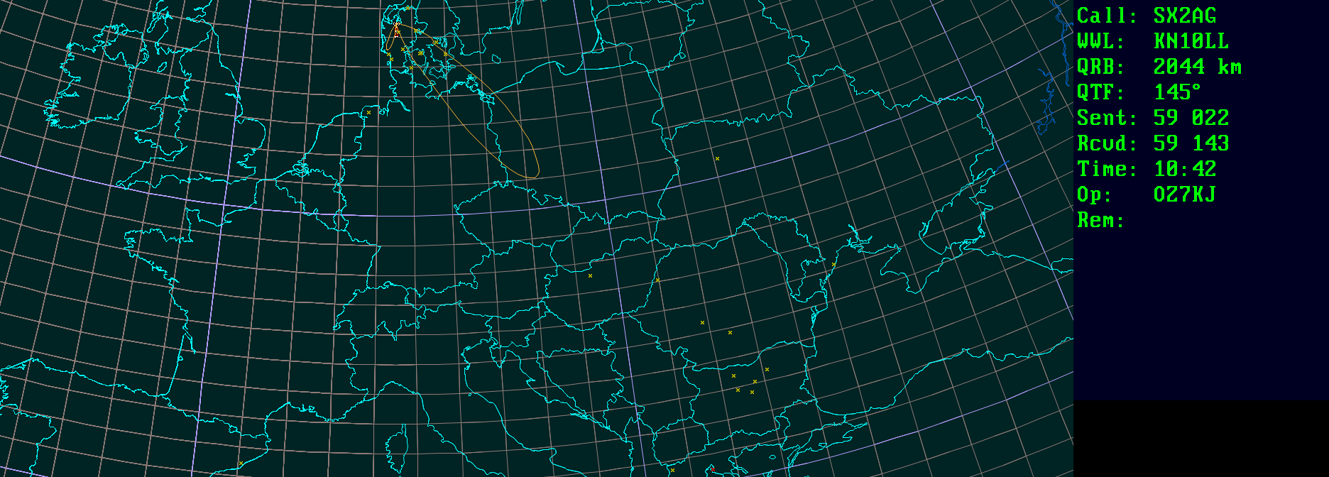 Polar map for 50 MHz