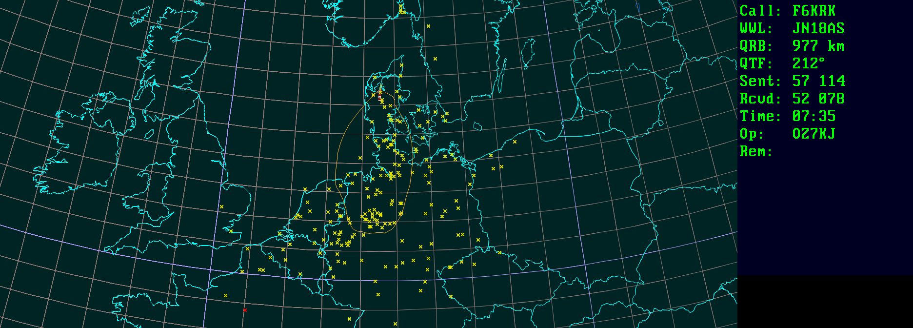 Polar map for 144 MHz