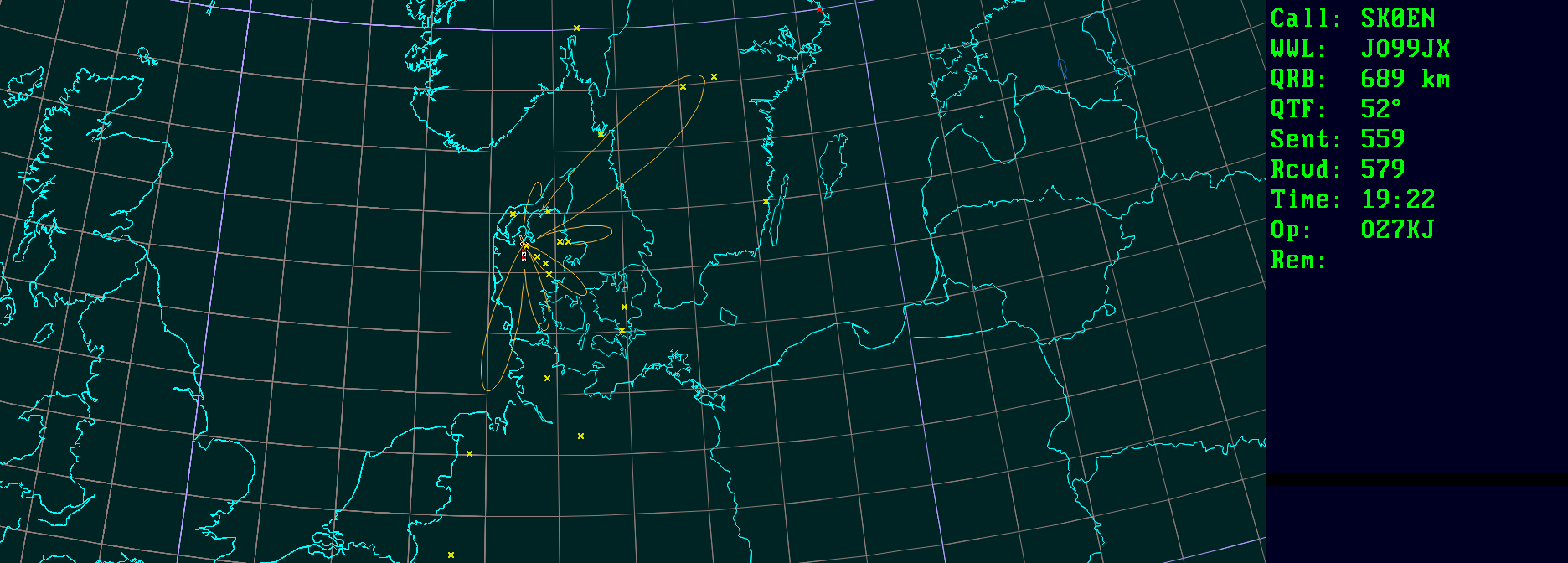 Polar map for 50 MHz