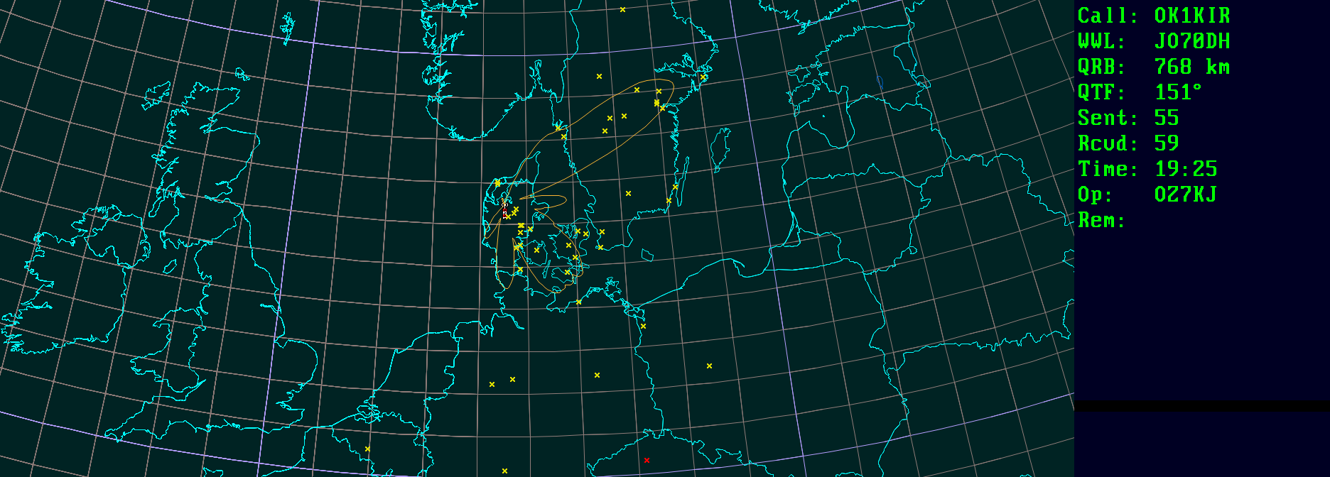 Polar map for 144 MHz