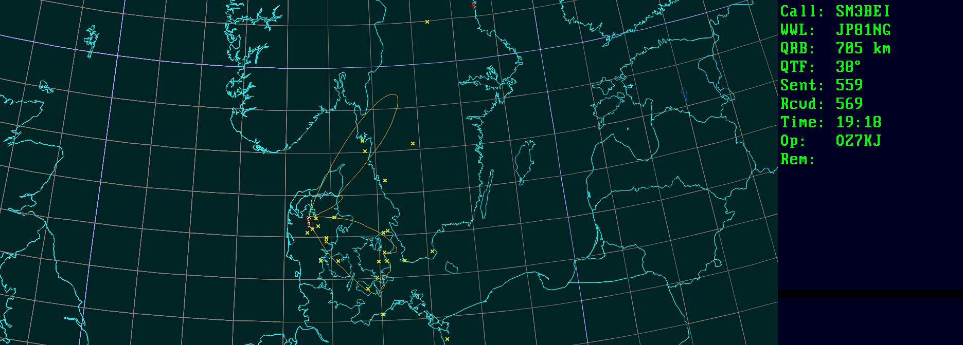 Polar map for 432 MHz