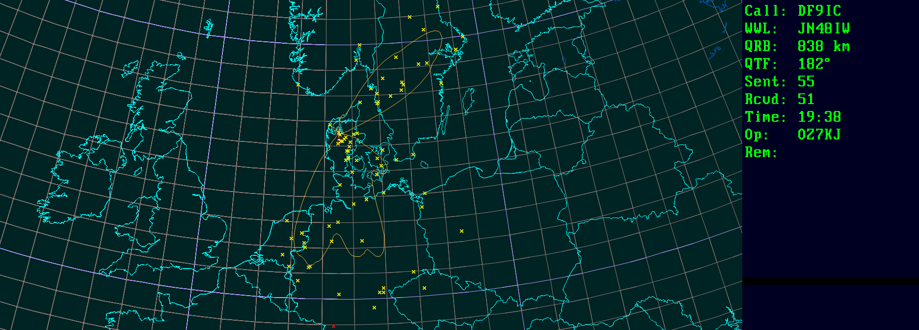 Polar map for 144 MHz