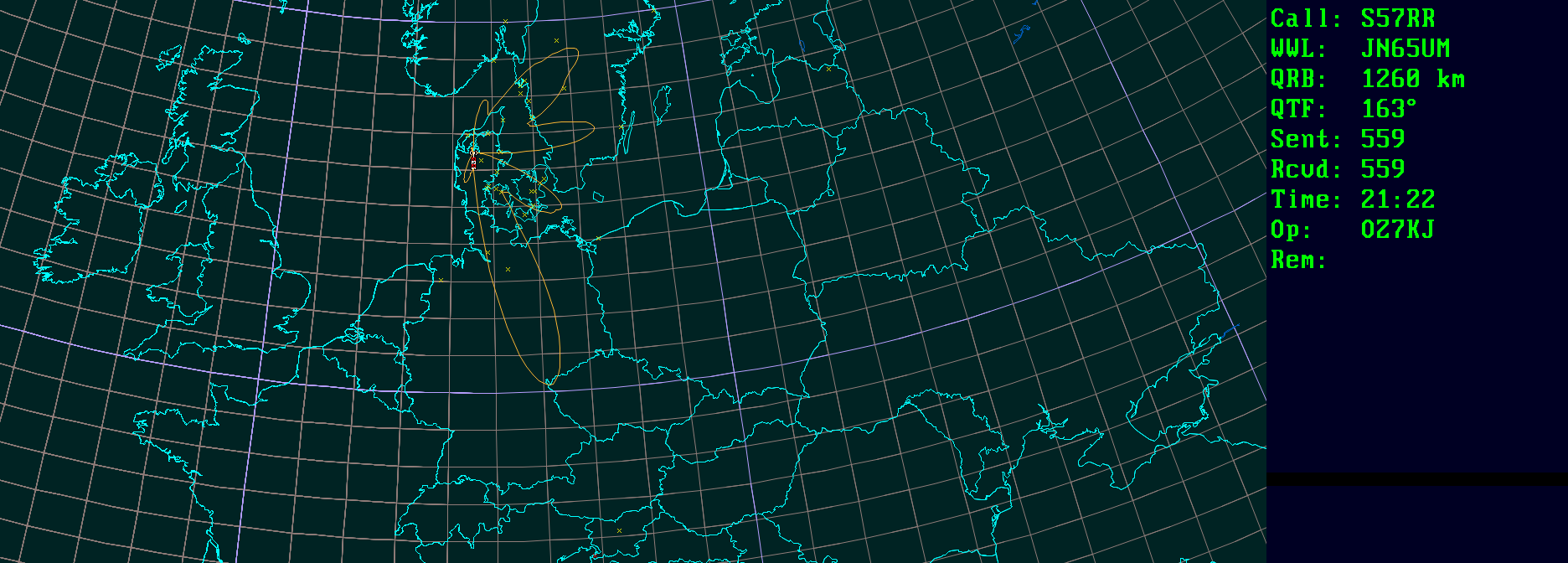 Polar map for 50 MHz