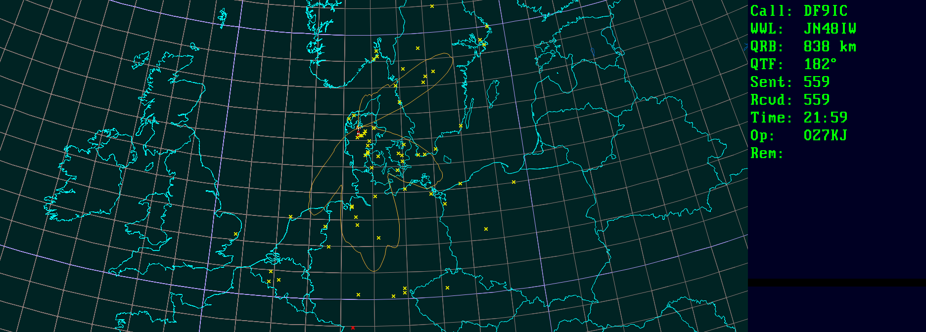 Polar map for 144 MHz