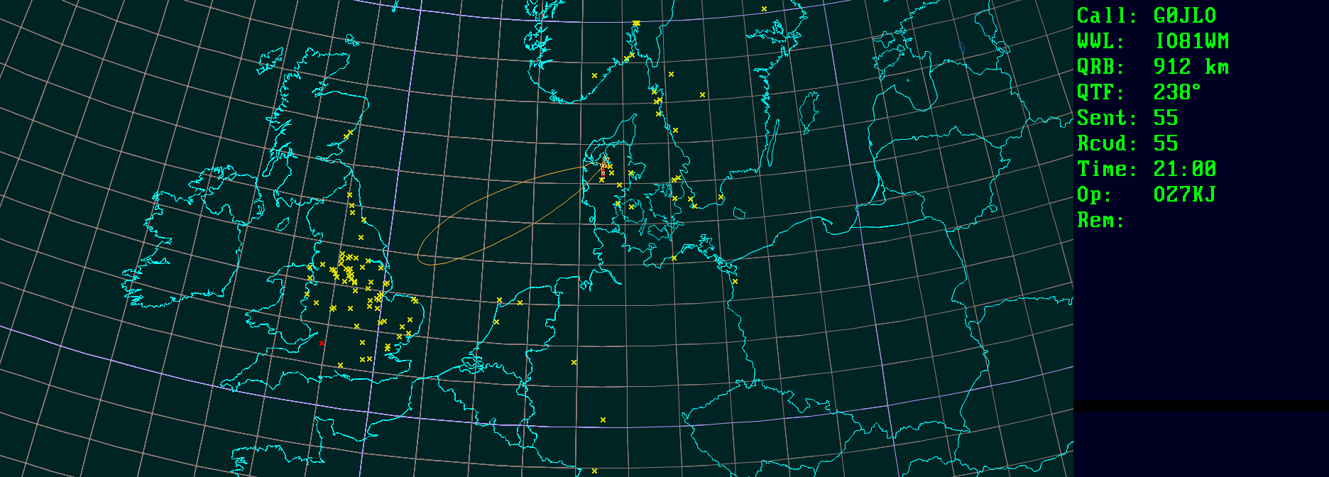 Polar map for 432 MHz