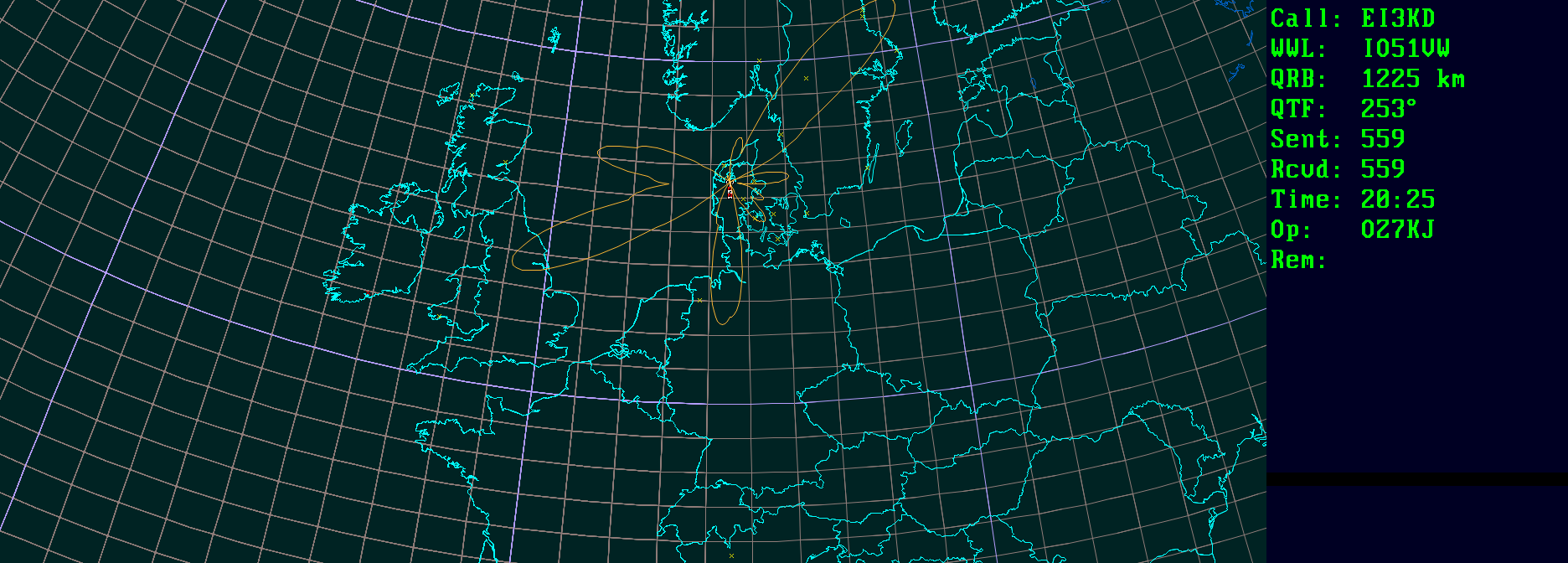 Polar map for 50 MHz