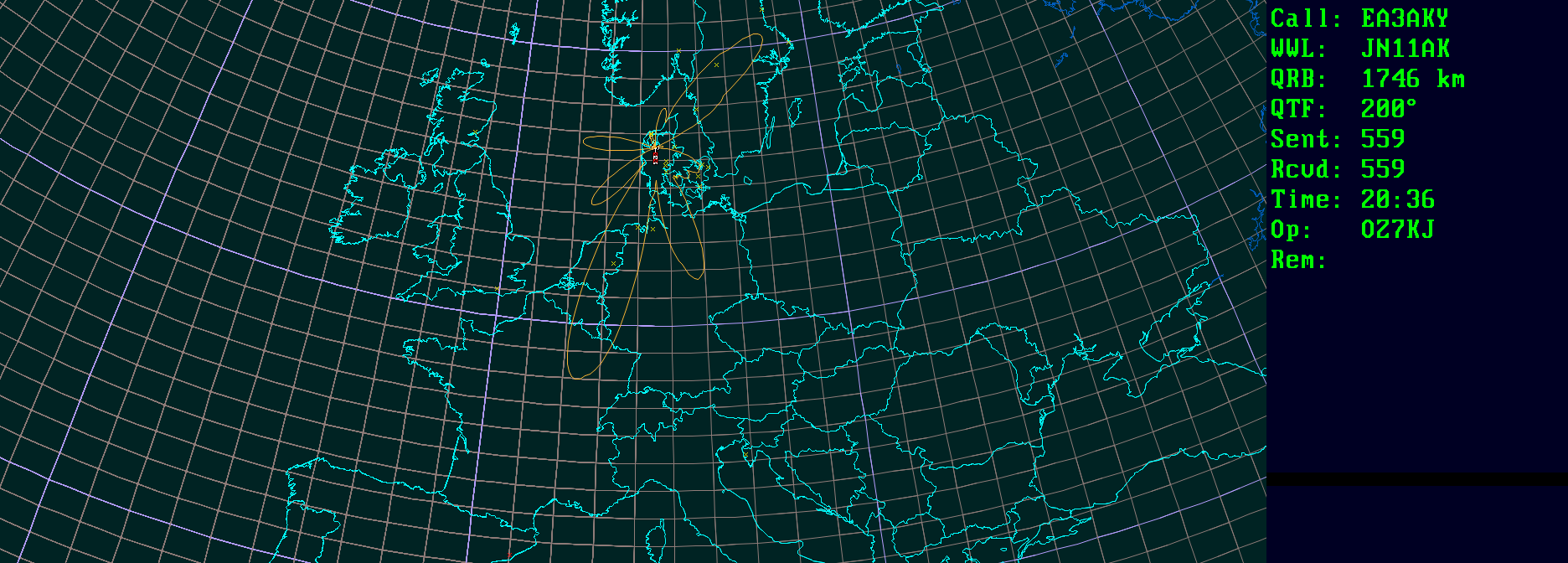 Polar map for 50 MHz