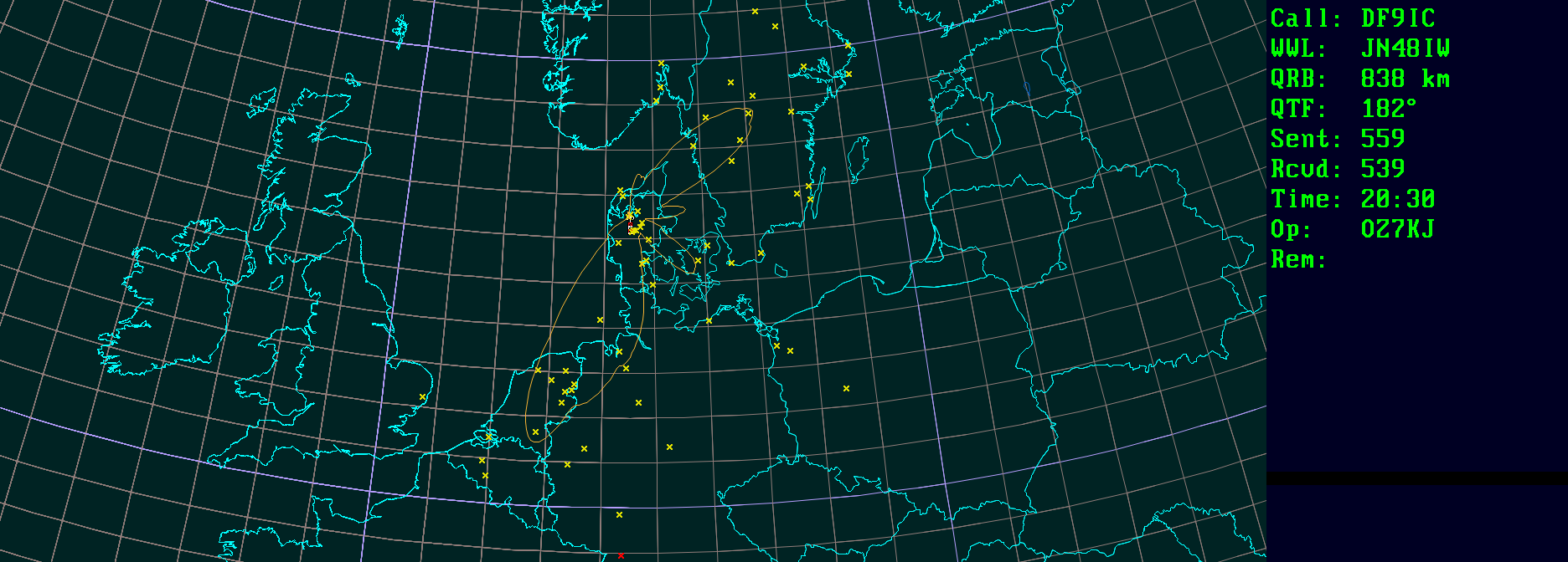 Polar map for 144 MHz