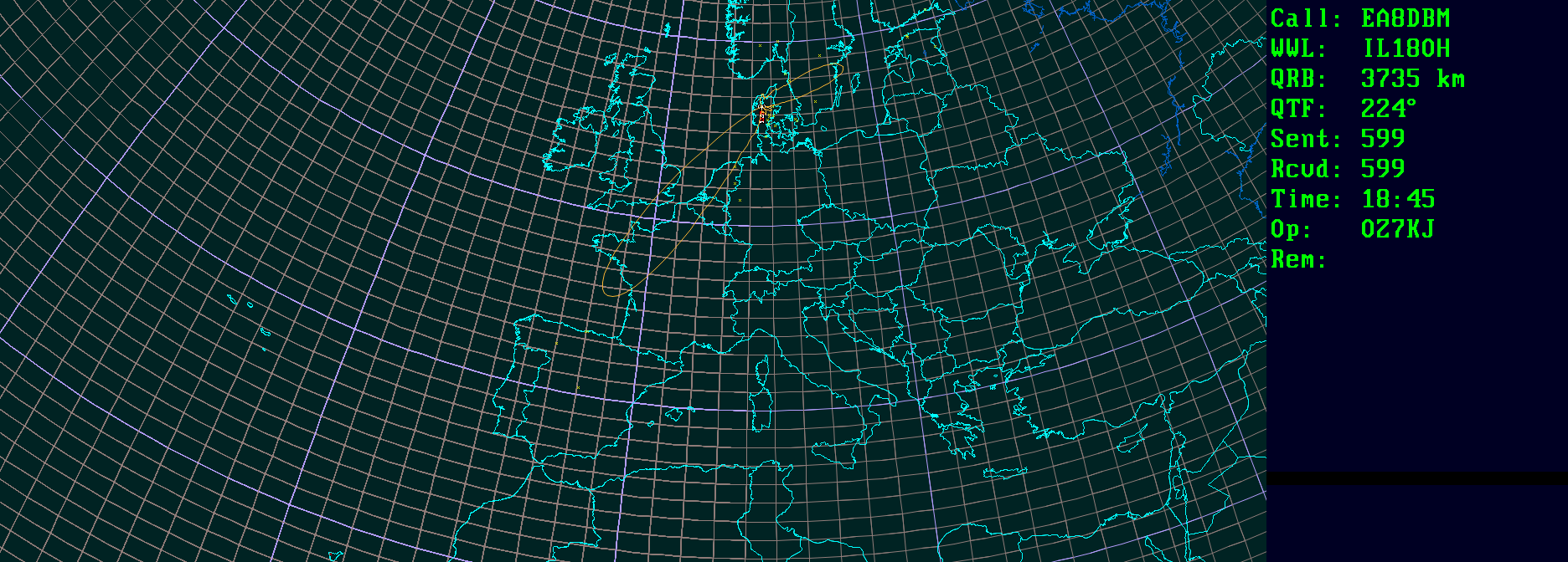 Polar map for 50 MHz