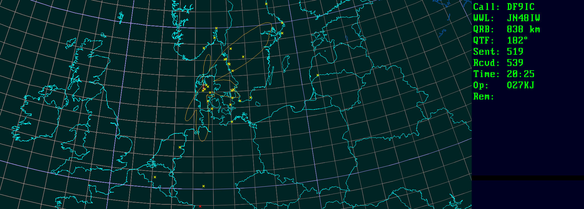 Polar map for 432 MHz