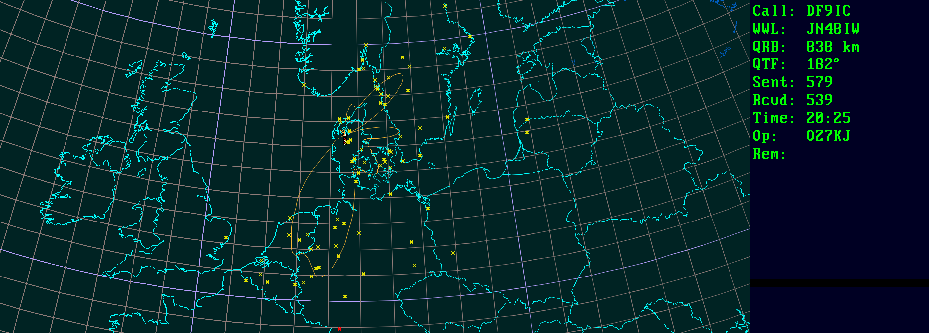 Polar map for 144 MHz