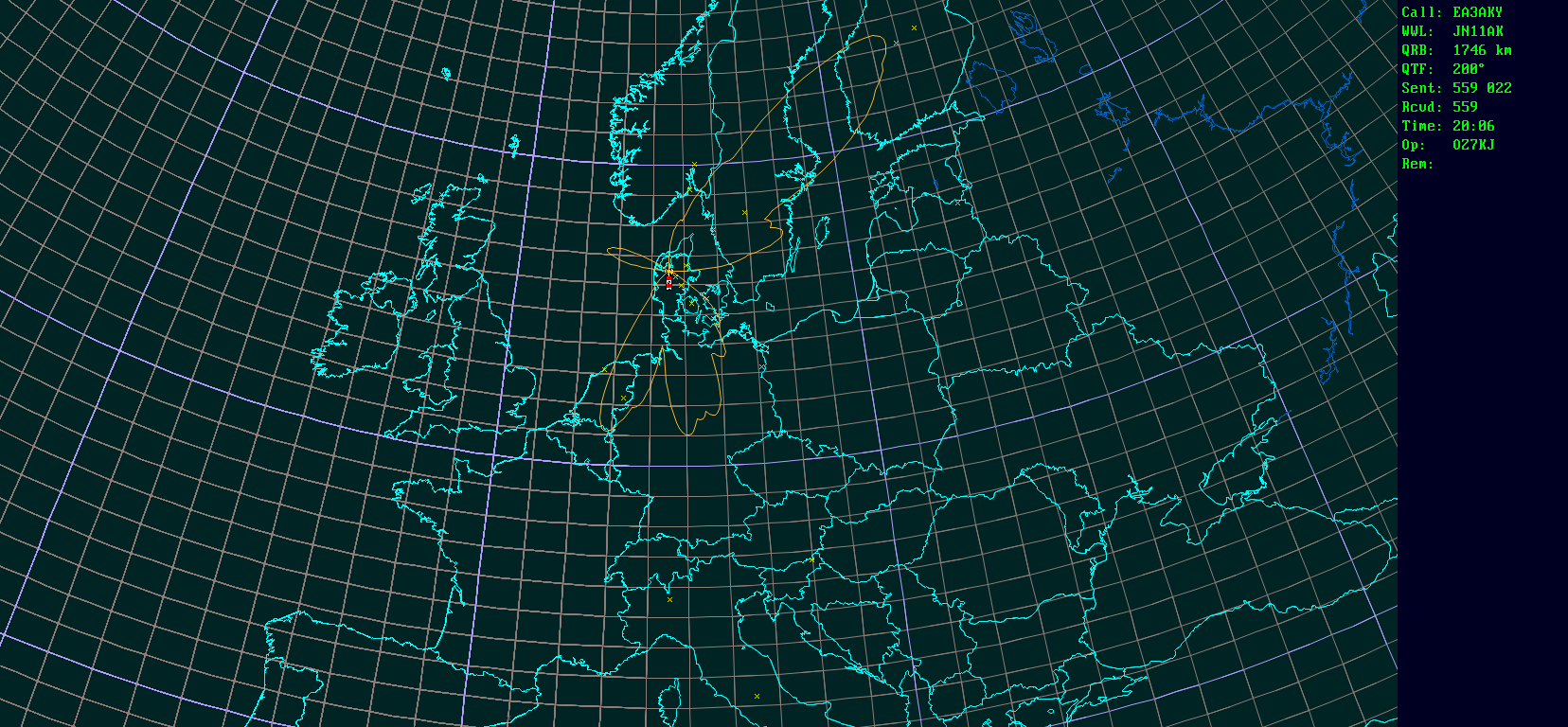 Polar map for 50 MHz