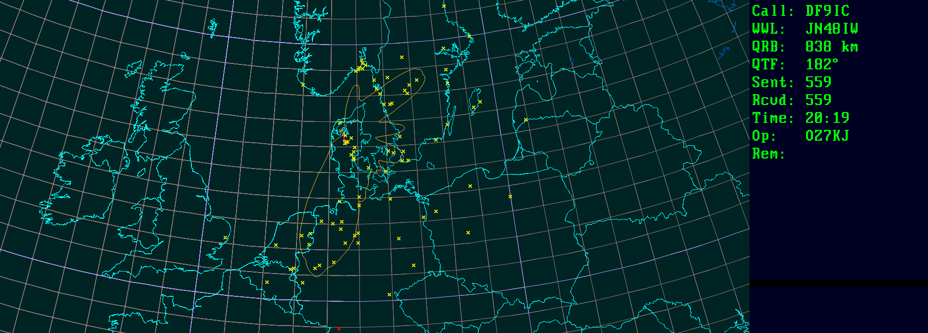 Polar map for 144 MHz