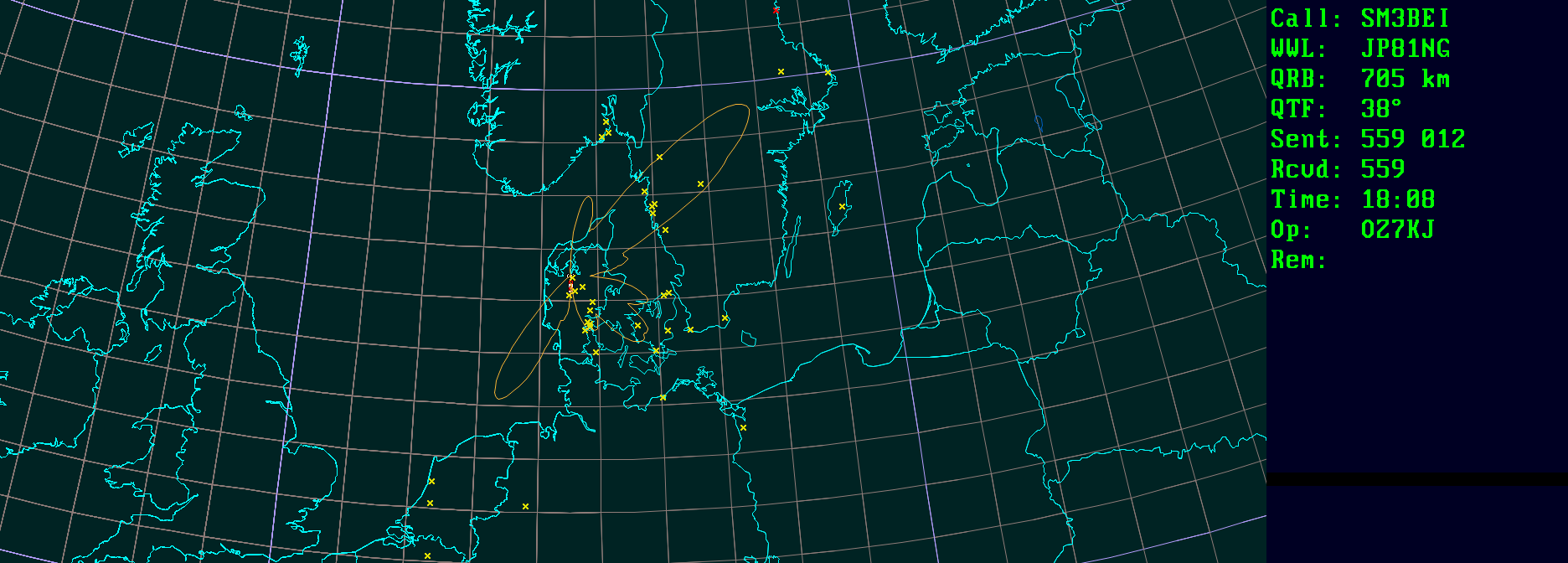 Polar map for 432 MHz