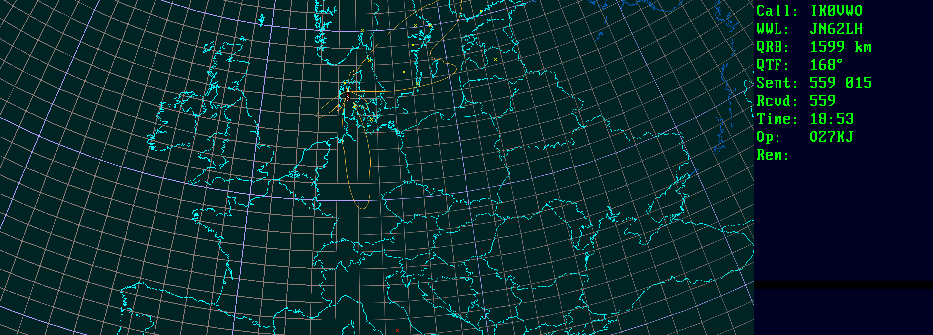 Polar map for 50 MHz