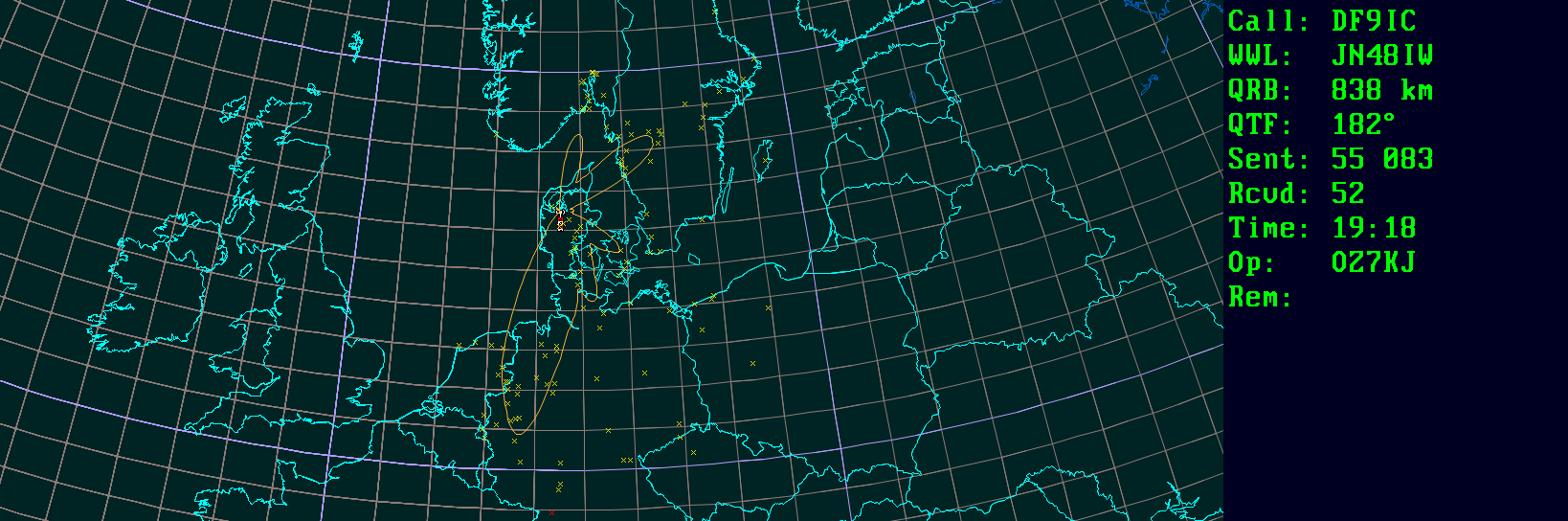 Polar map for 144 MHz