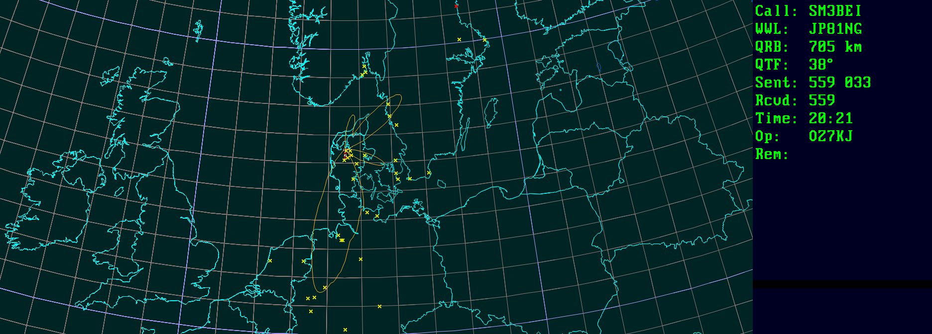 Polar map for 432 MHz