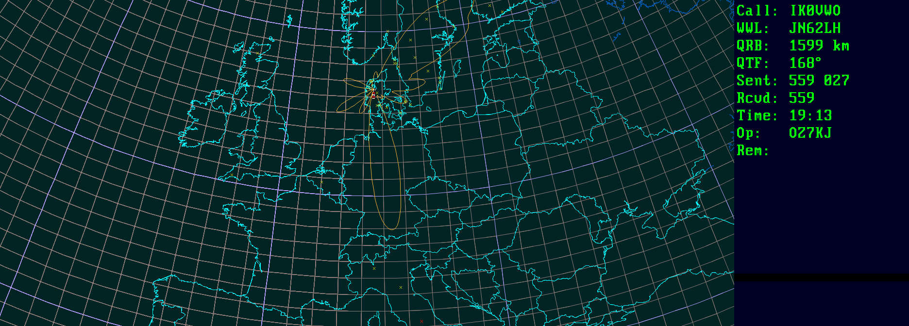 Polar map for 50 MHz