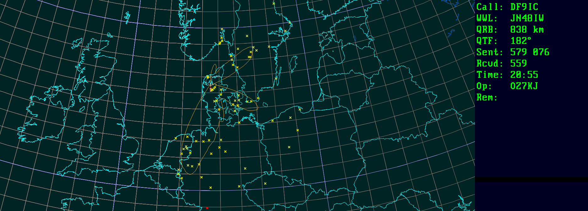 Polar map for 144 MHz