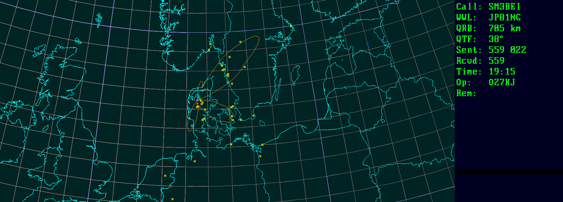 Polar map for 432 MHz