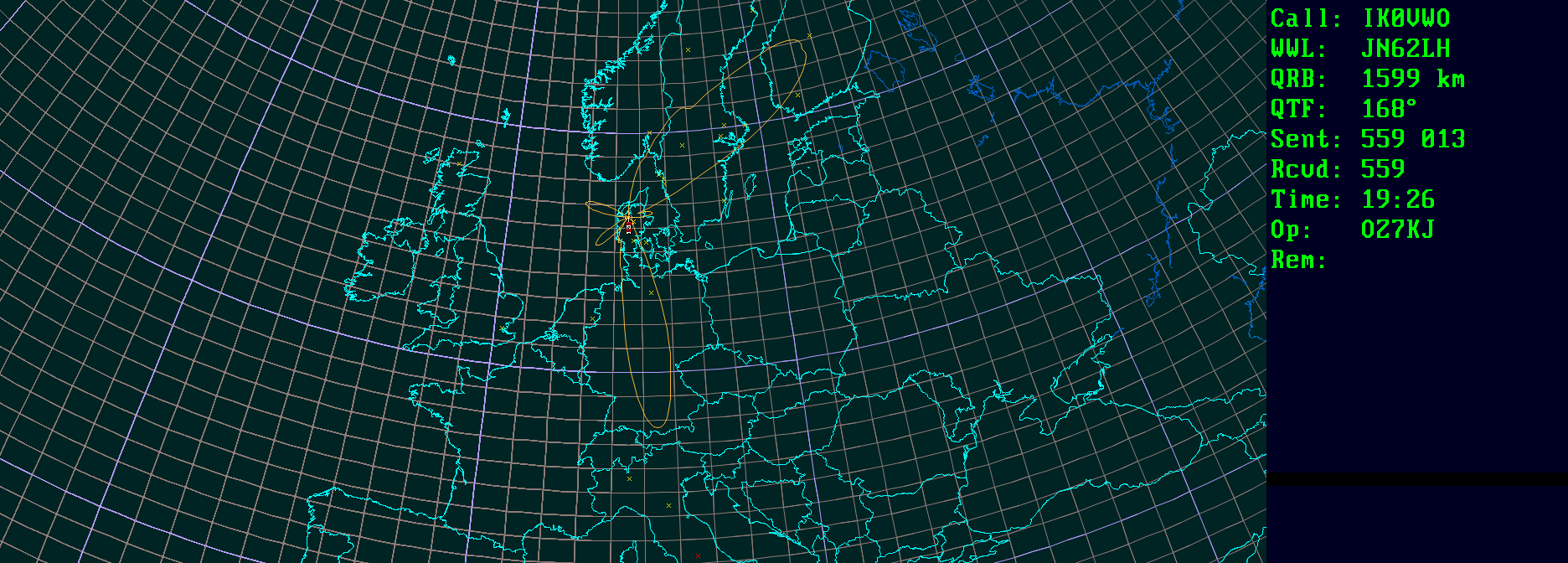 Polar map for 50 MHz