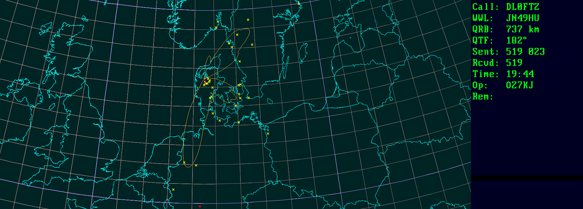 Polar map for 432 MHz