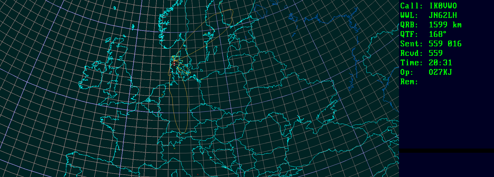 Polar map for 50 MHz