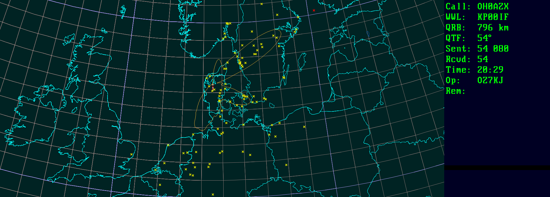 Polar map for 144 MHz