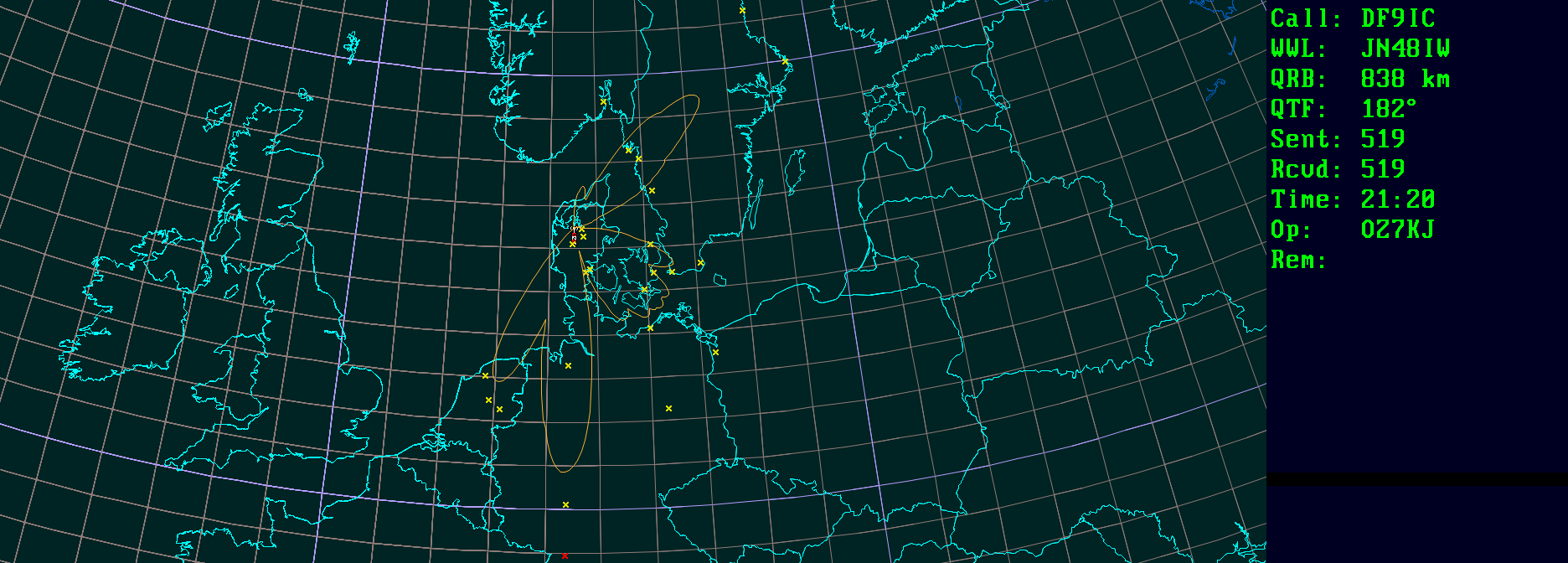 Polar map for 432 MHz