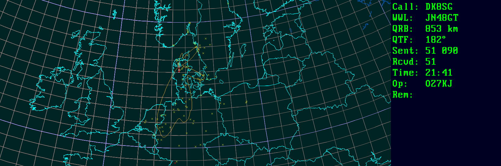 Polar map for 144 MHz