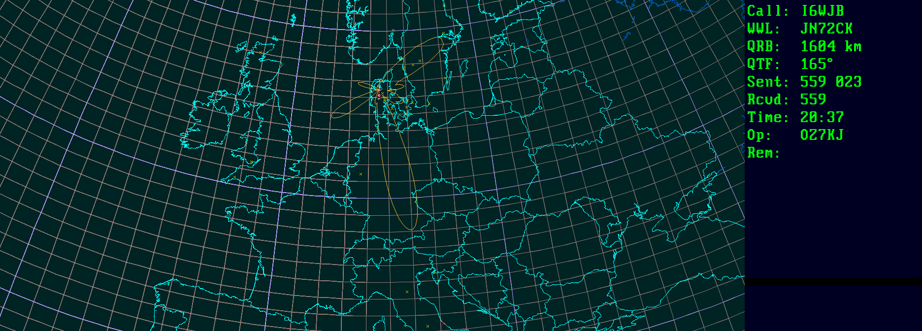 Polar map for 50 MHz