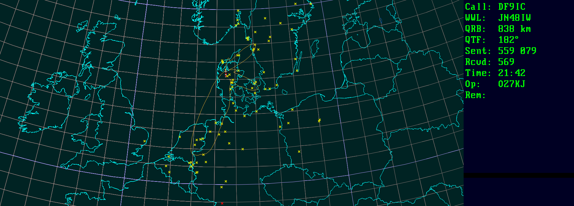 Polar map for 144 MHz