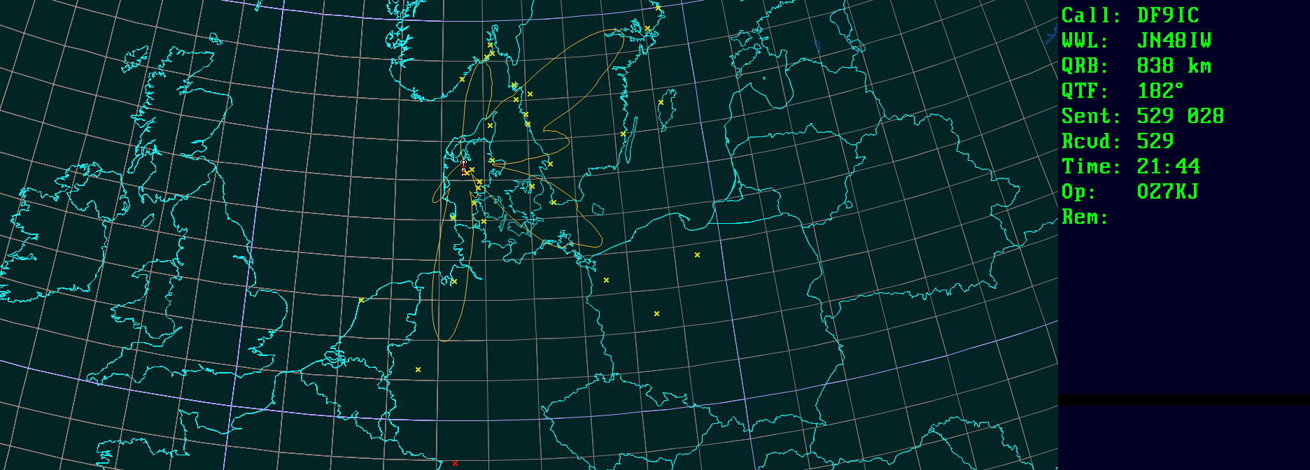 Polar map for 144 MHz