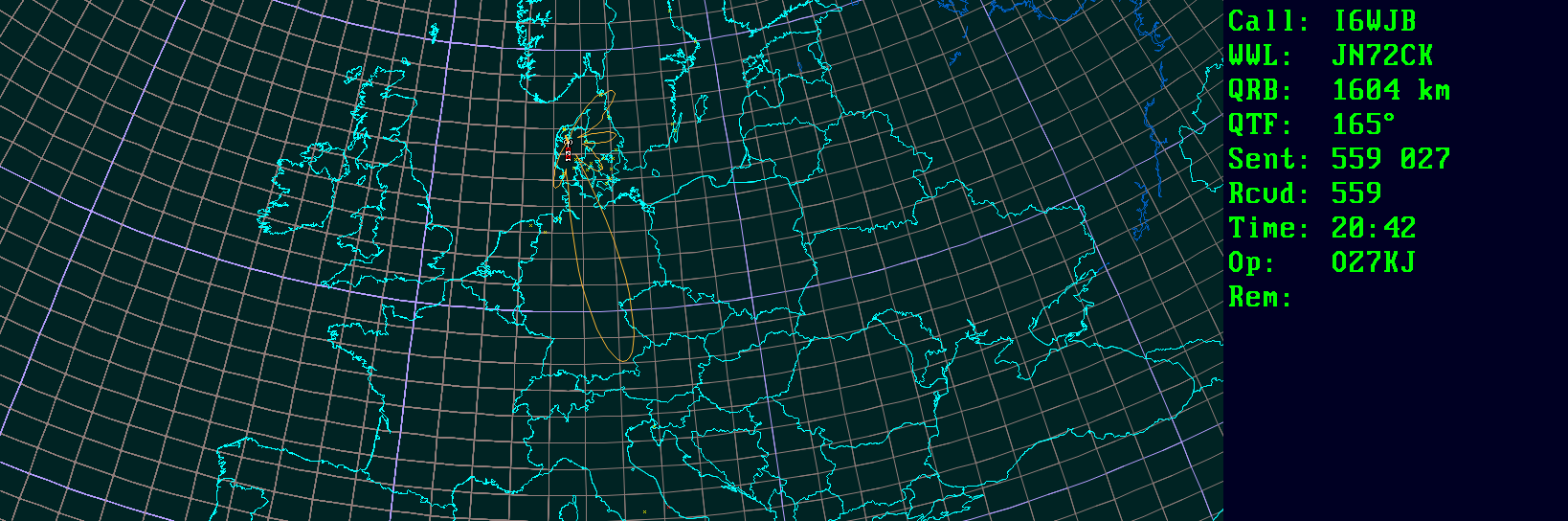 Polar map for 50 MHz