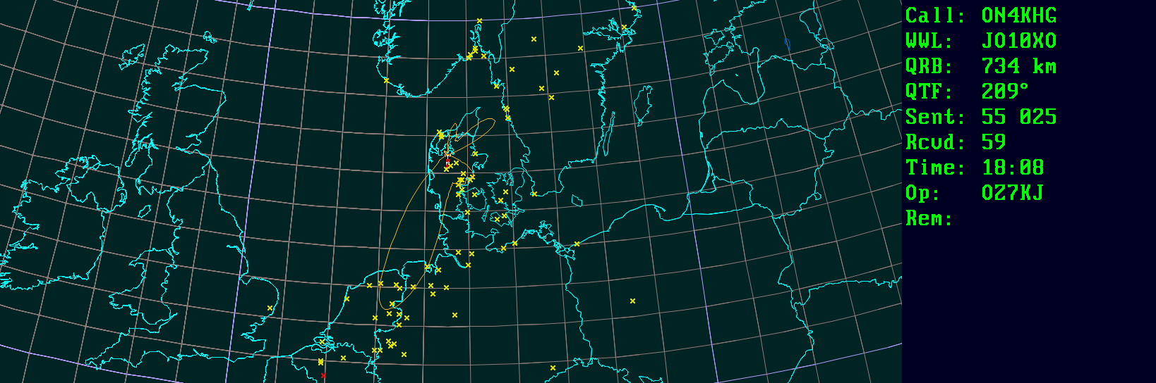 Polar map for 144 MHz