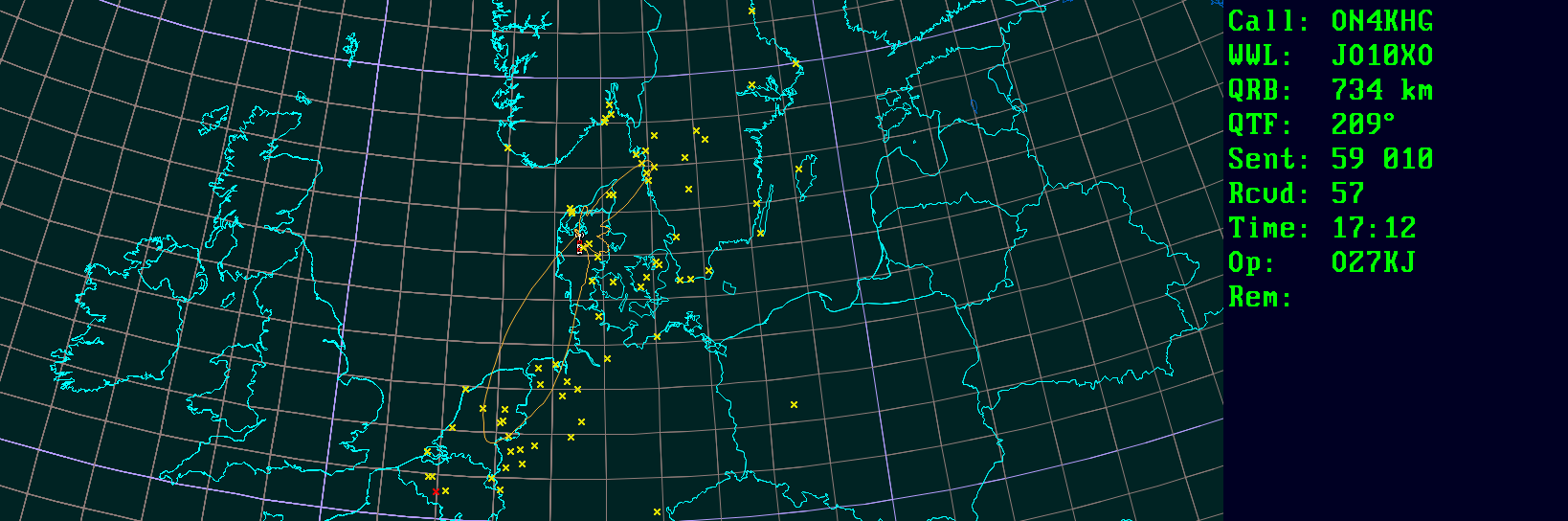 Polar map for 144 MHz