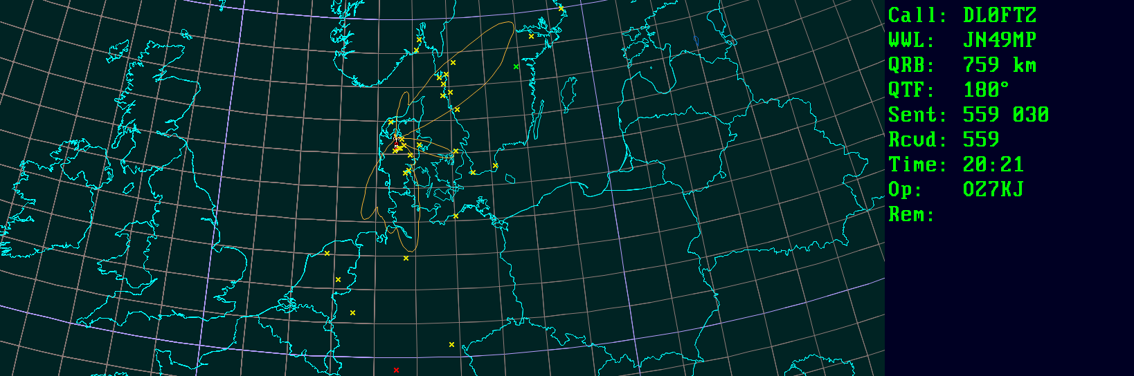 Polar map for 432 MHz