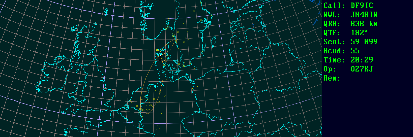 Polar map for 144 MHz