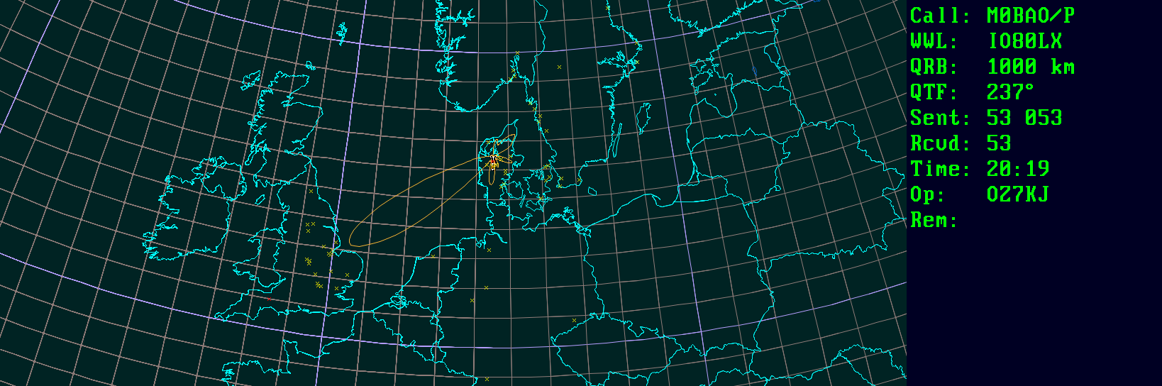 Polar map for 432 MHz