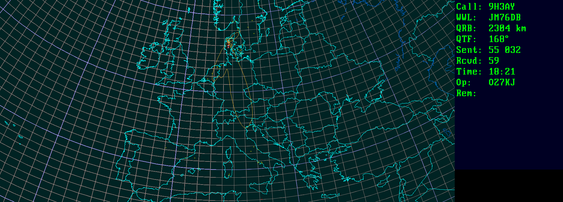 Polar map for 50 MHz