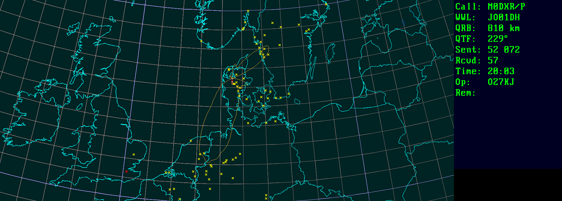 Polar map for 144 MHz