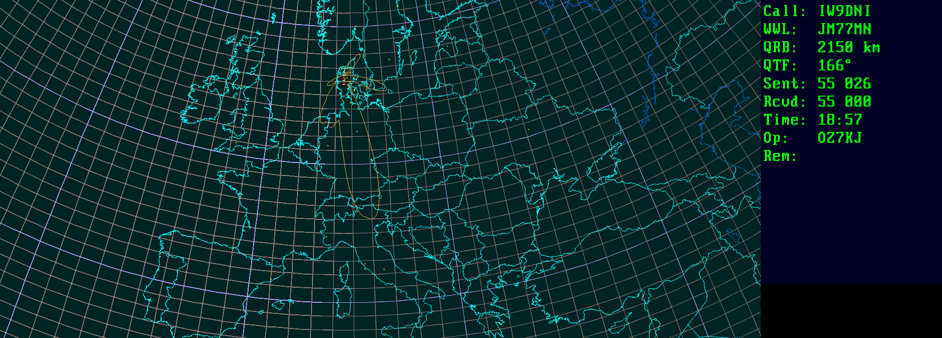 Polar map for 50 MHz