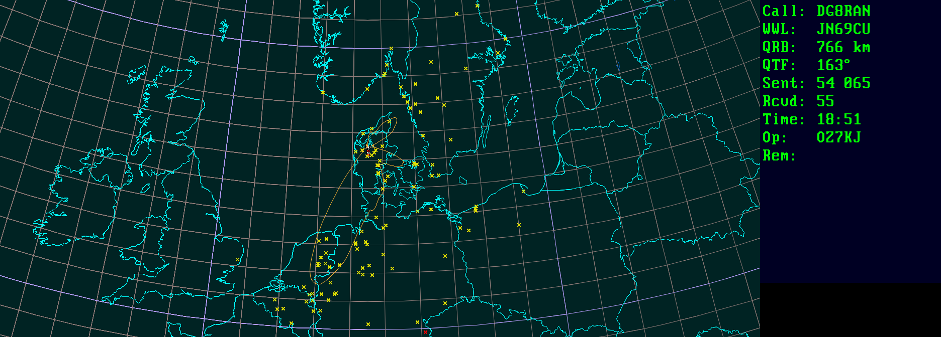 Polar map for 144 MHz