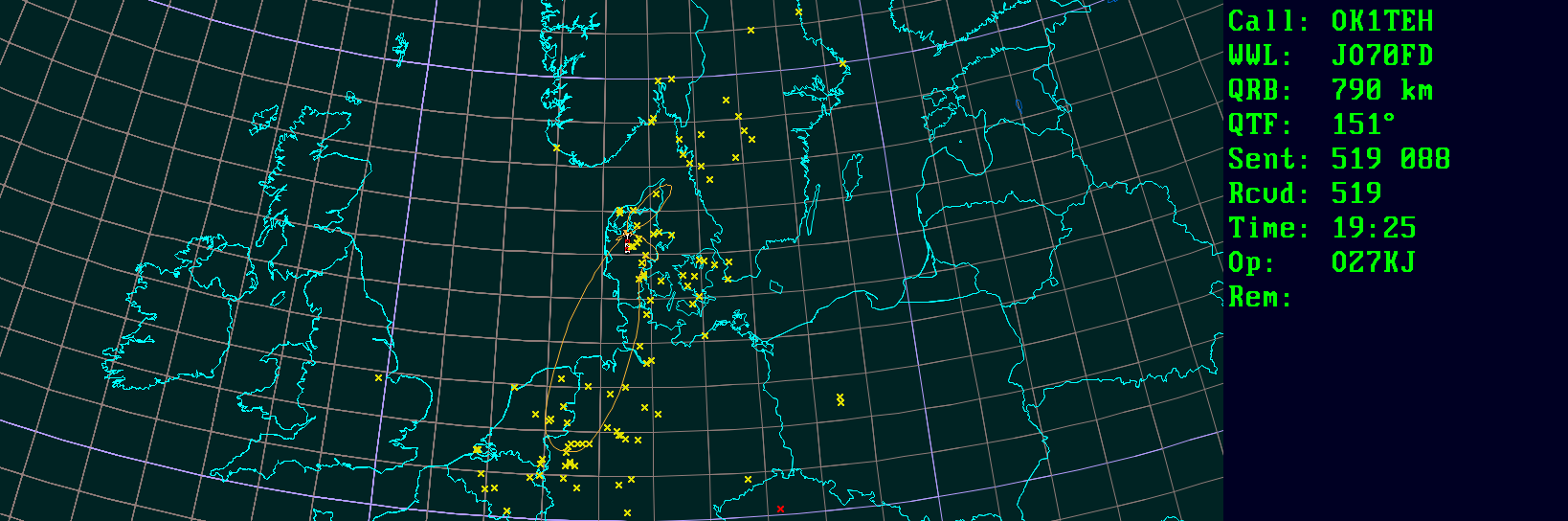 Polar map for 144 MHz