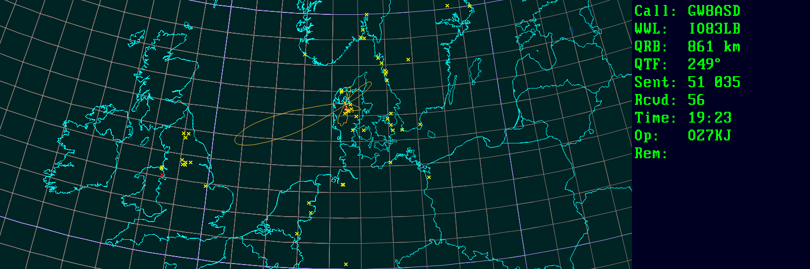 Polar map for 432 MHz