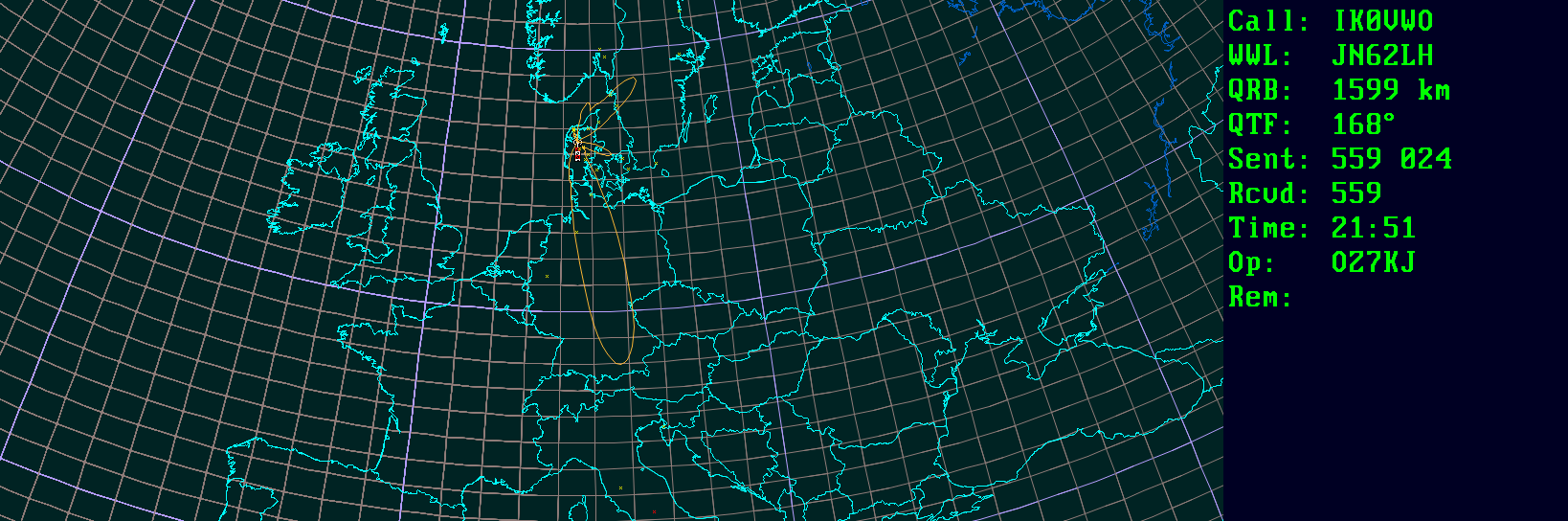 Polar map for 50 MHz