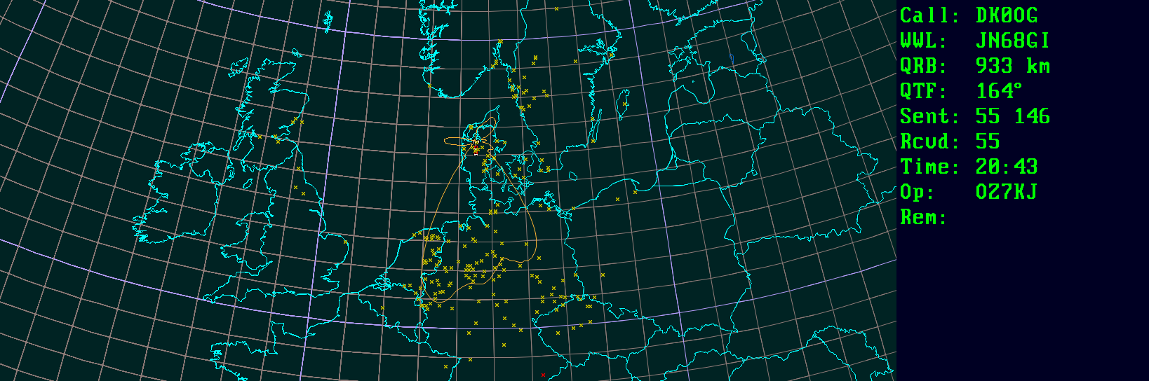 Polar map for 144 MHz