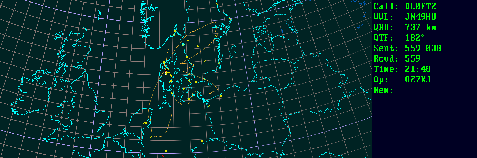 Polar map for 432 MHz