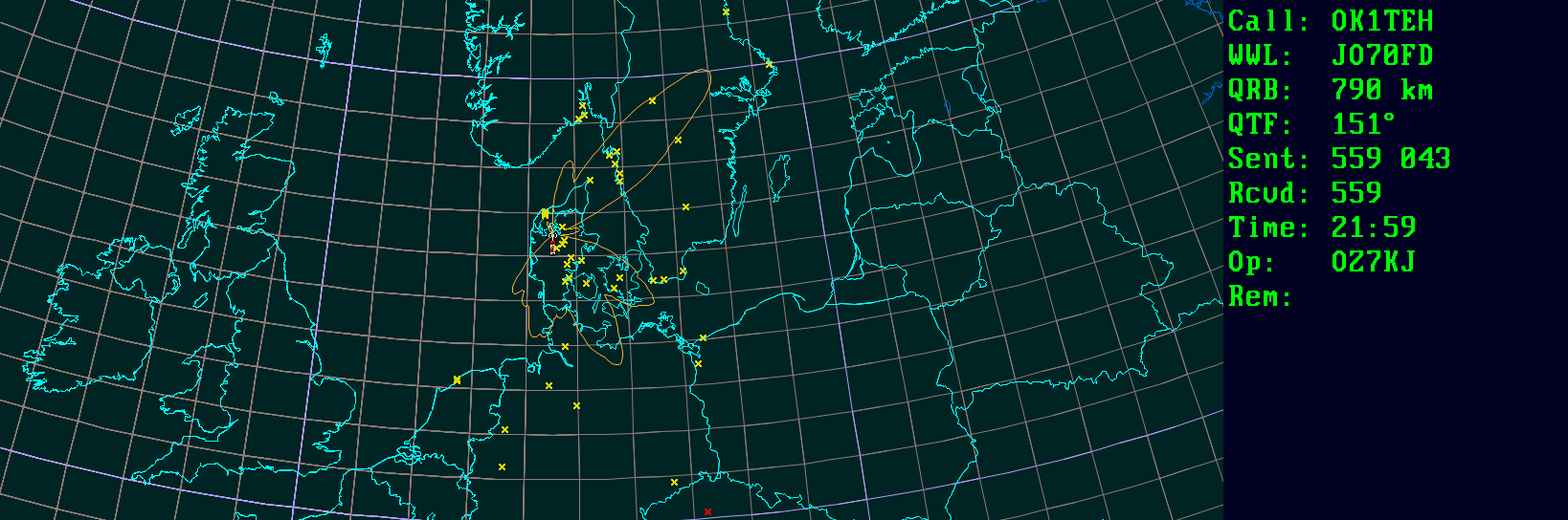 Polar map for 144 MHz