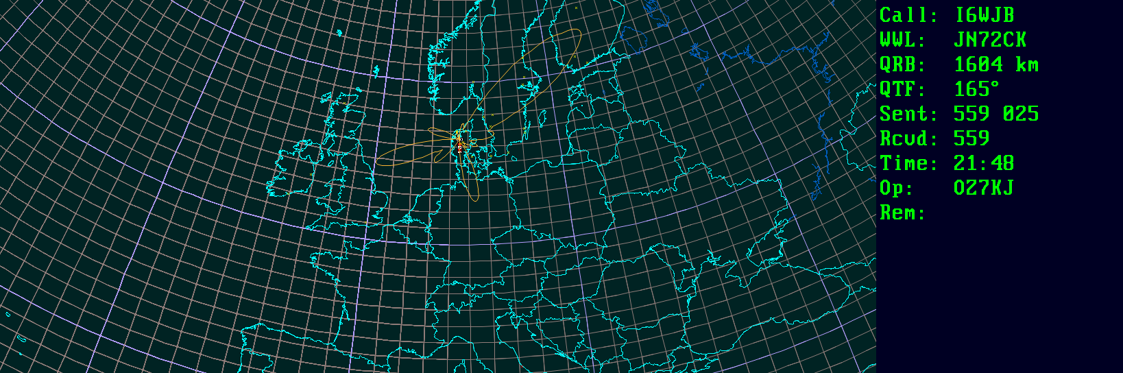 Polar map for 50 MHz